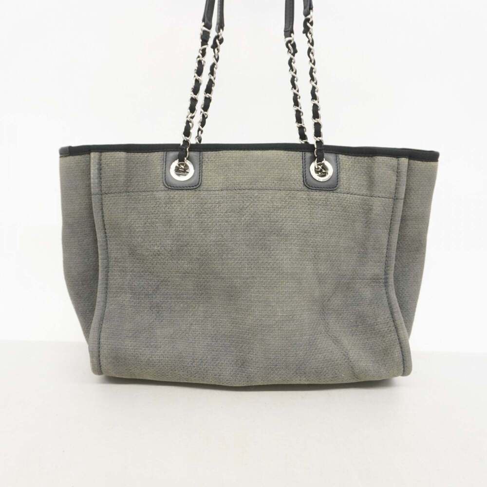 CHANEL Black Canvas Deauville Tote Bag - Picture 9 of 9